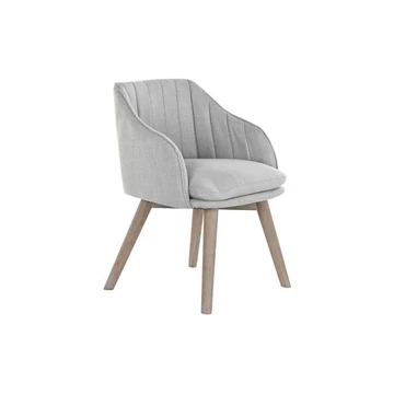 Fotel poliészter, gumifa 56x47x72,5 cm törtfehér, világosbarna