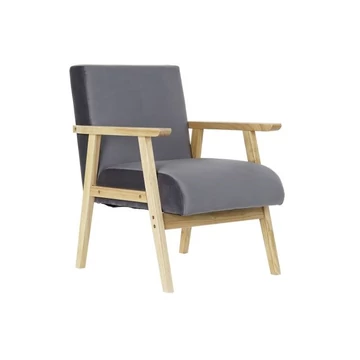 Fotel poliészter, mdf 62x70x76 cm szürke, natúr