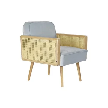 Fotel poliészter, rattan 66x64x79 cm égkék, natúr