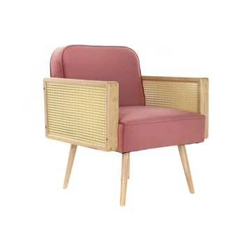 Fotel poliészter, rattan 66x64x79 cm pink, natúr