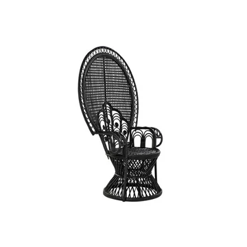 Fotel rattan, poliészter 96x66x140 cm fekete, fehér