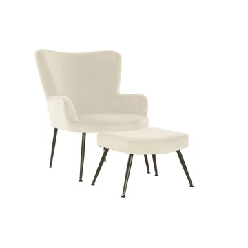 Fotel szett poliészter, fém 70x60x84 cm bézs, fekete S/2