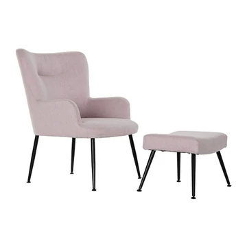 Fotel szett poliészter, fém 70x60x84 cm pink, fekete S/2