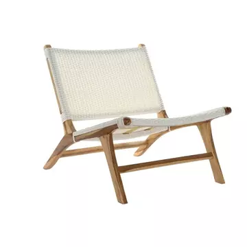 Fotel teakfa, pvc 65x80x68 cm fehér, natúr