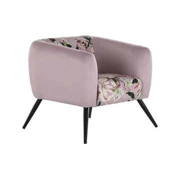 Fotel virágok poliészter, fém 75x71x71 cm pink, fekete
