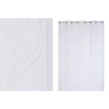 Függöny hímzett gyűrűs poliészter 140x260 cm fehér