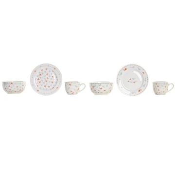 Gyermek étkészlet porcelán, csontporcelán 19x19x2 cm színes, fehér 2 féle S/3