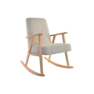 Hintaszék poliészter, fa, mdf, eukaliptuszfa 81x58x90 cm bézs, natúr