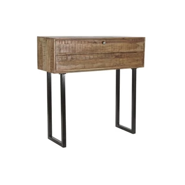 Íróasztal mangófa, fém 118x40x115 cm barna, fekete