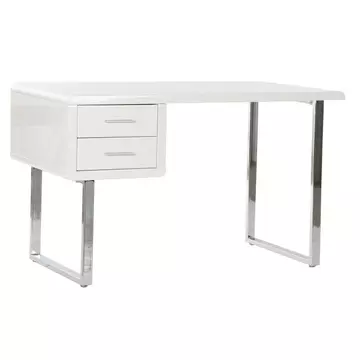 Íróasztal mdf, fém 120x55x76 cm fehér, ezüst