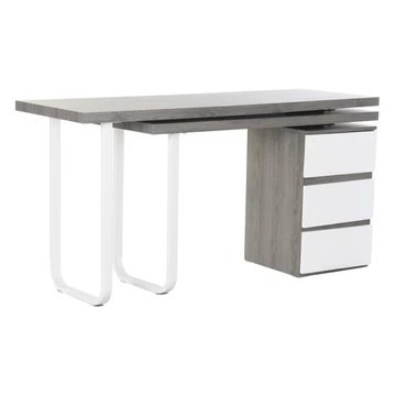 Íróasztal mdf, fém 150x120x75 cm szürke, natúr