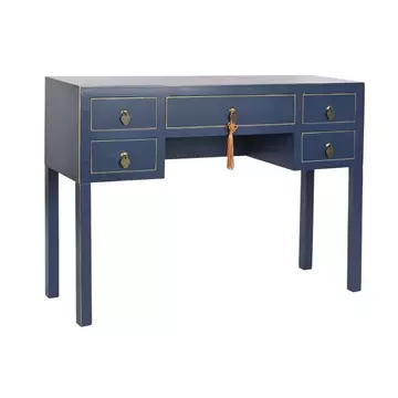 Íróasztal mdf, fenyő, fém 110x35x78 cm kék, arany