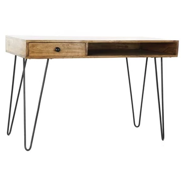 Íróasztal rózsafa, fém 115x55x76 cm natúr, fekete