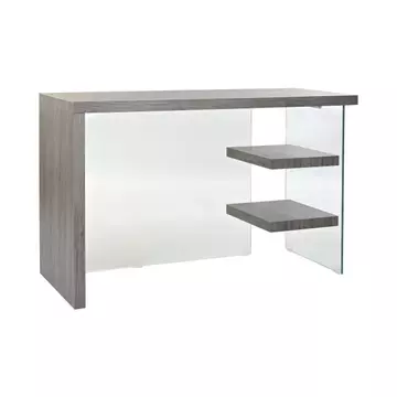 Íróasztal üveg, mdf 120x50x76 cm szürke, átlátszó