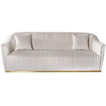 Kanapé poliészter, fém 230x85x83 cm bézs, arany