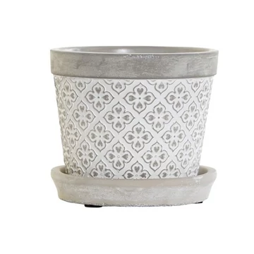 Kaspó alátéttel cement 12,5x12,5x11,5 cm szürke
