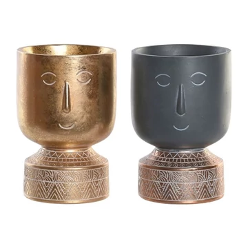 Kaspó arc poly 12,5x12,5x19 cm arany, szürke 2 féle