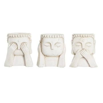 Kaspó Buddha magnézia 26x22x28,5 cm fehér 3 féle
