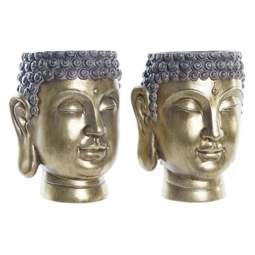 Kaspó Buddha poly 20,3x20,3x25,5 cm szürke, arany 2 féle