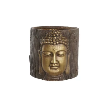 Kaspó Buddha üvegszál 30x29x26 cm arany, barna