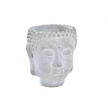 Kaspó falra Buddha cement 15x13x16 cm szürke