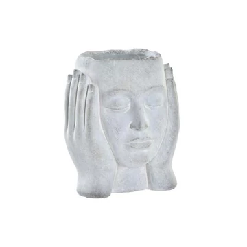 Kaspó fej cement 18x17x21 cm szürke