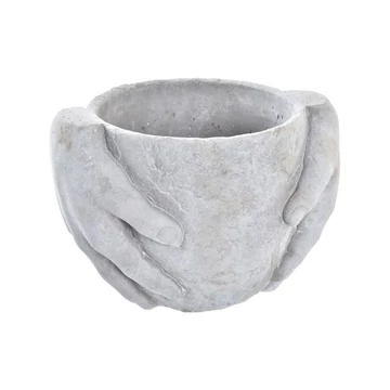 Kaspó kéz cement 20x15x14 cm szürke