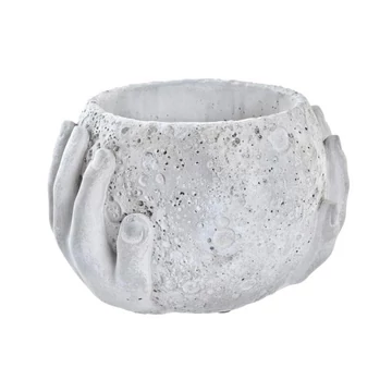Kaspó kéz cement 23x19x15 cm szürke
