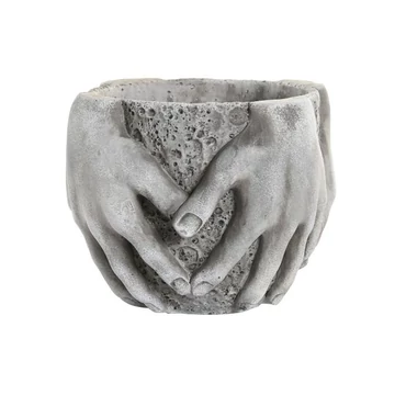 Kaspó kéz cement 24x24x16,5 cm szürke