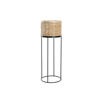 Kaspó rattan, fém 20x20x58,5 cm natúr, fekete