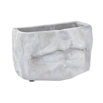 Kaspó száj cement 21x12x12,3 cm szürke