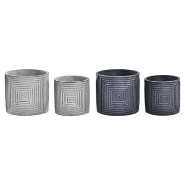Kaspó szett cement 17x17x15 cm kék, szürke 2 féle S/2
