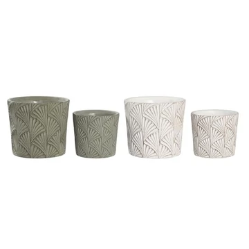 Kaspó szett cement 17x17x15 cm szürke, fehér 2 féle S/2