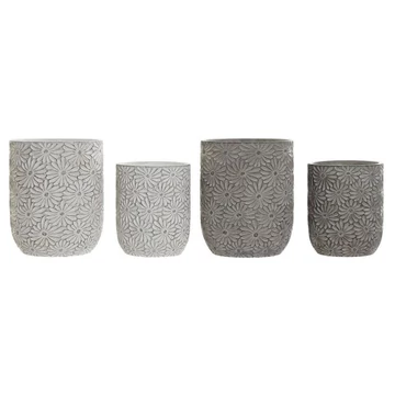 Kaspó szett cement 17x17x21 cm fehér, szürke 2 féle S/2