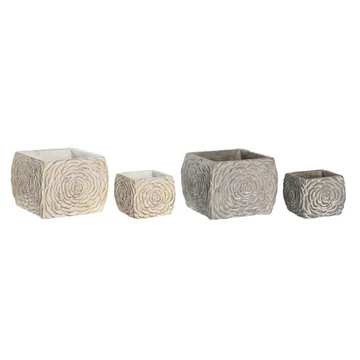 Kaspó szett cement 18x18x15 cm fehér, szürke 2 féle S/2