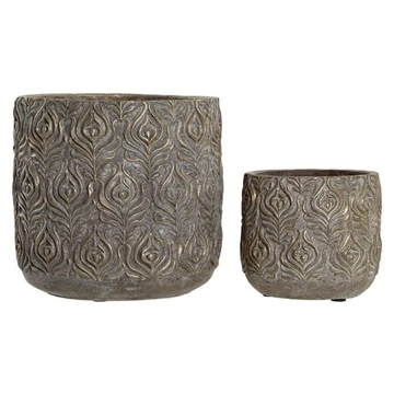 Kaspó szett cement 20,5x20,5x20,5 cm szürke S/2
