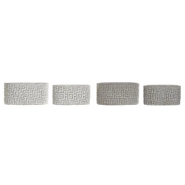 Kaspó szett cement 23x12,5x11 cm fehér, szürke 2 féle S/2
