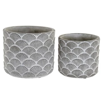 Kaspó szett cement, homok 17,2x17,2x15,2 cm szürke S/2