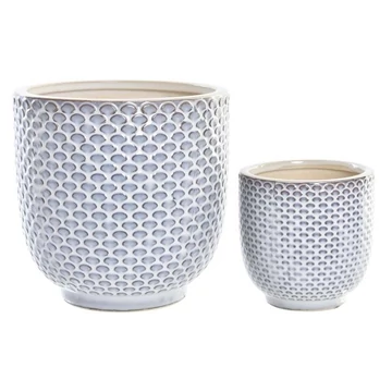 Kaspó szett porcelán 16x16x16 cm kék S/2