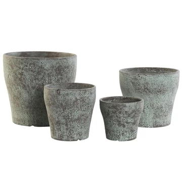 Kaspó szett porcelán 26x26x25 cm zöld S/4