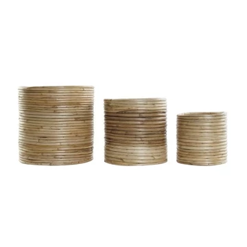 Kaspó szett rattan 31x31x30,5 cm barna S/3