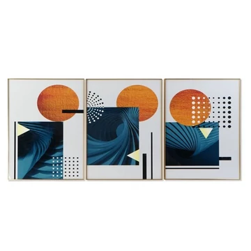 Kép absztrakt alumínium, mdf 60x3x80 cm narancssárga, kék 3 féle