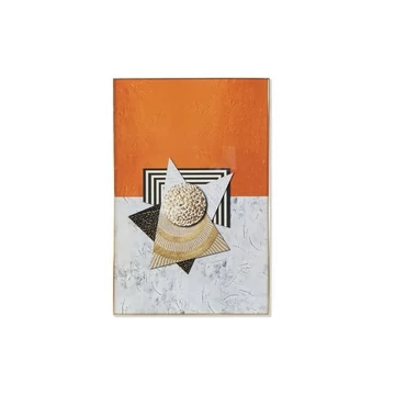 Kép absztrakt alumínium, mdf 80x3x120 cm narancssárga, arany