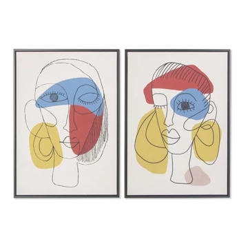 Kép absztrakt arc hungarocell, vászon 53x4,5x73 cm színes 2 féle