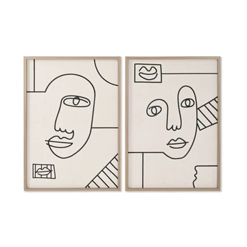 Kép absztrakt arc vászon, műanyag 50x3x70 cm bézs, fekete 4 féle