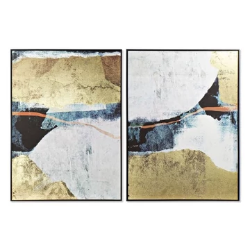 Kép absztrakt hungarocell, vászon 103,5x4,5x143 cm kék, arany 2 féle