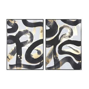 Kép absztrakt hungarocell, vászon 103x4,5x143 cm fekete, fehér 2 féle