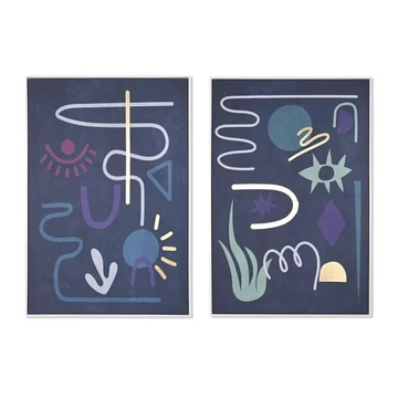 Kép absztrakt hungarocell, vászon 83x4,5x123 cm kék 2 féle