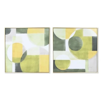 Kép absztrakt hungarocell, vászon 83x4x83 cm zöld, sárga 2 féle
