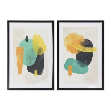 Kép absztrakt keretes hungarocell, mdf 40x3x60 cm zöld, sárga 2 féle